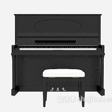 黑色竖式钢琴3d模型下载