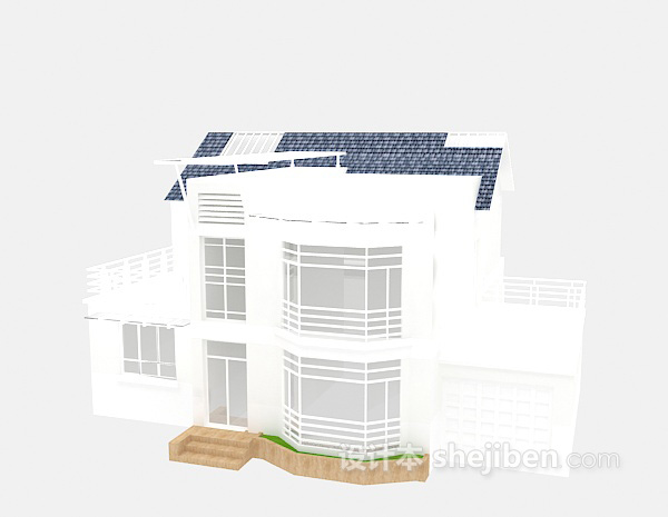 设计本白色别墅免费3d模型下载