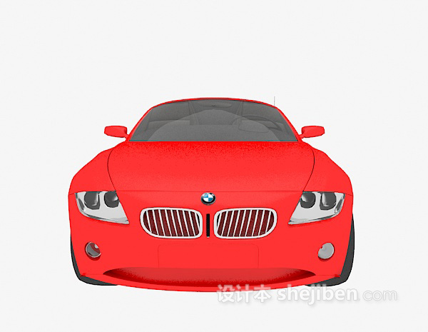 红色炫酷跑车3d模型下载