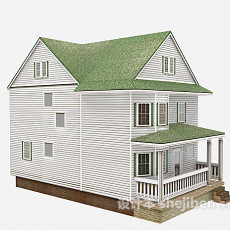 绿色欧式别墅3d模型下载