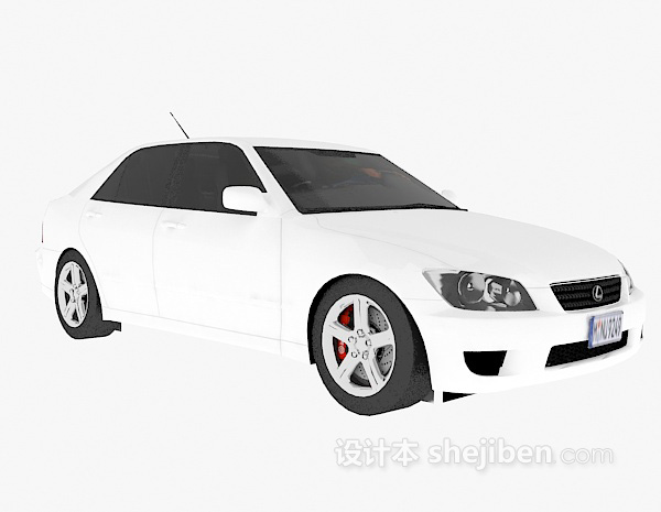 现代风格白色汽车3d模型下载