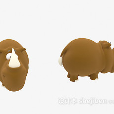 儿童动物玩具水牛3d模型下载