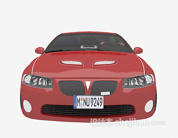 红色汽车3d模型免费下载