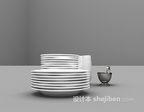 现代风格餐具3d模型下载