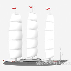 舰艇帆船3d模型下载