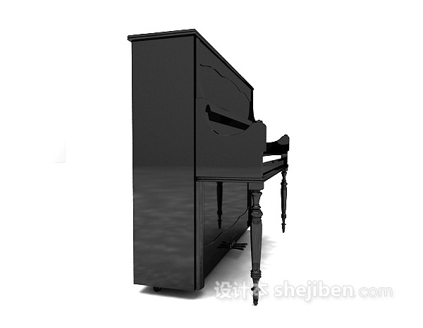 现代风格黑色钢琴3d模型下载