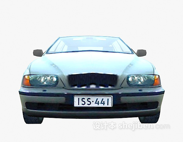 现代风格银色汽车 车3d模型下载