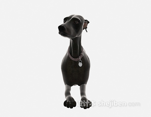 黑色狗动物模型 3d模型