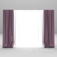 粉色窗帘3d模型下载