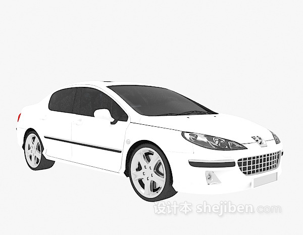 现代风格白色小车3d模型下载