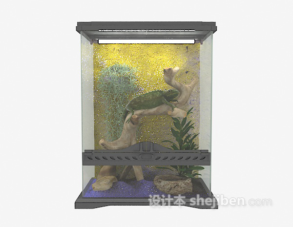 方形玻璃鱼缸3d模型下载