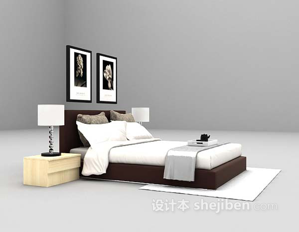 白色矮床3d模型下载