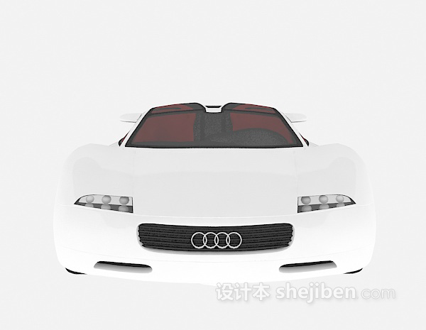 白色汽车3d模型下载