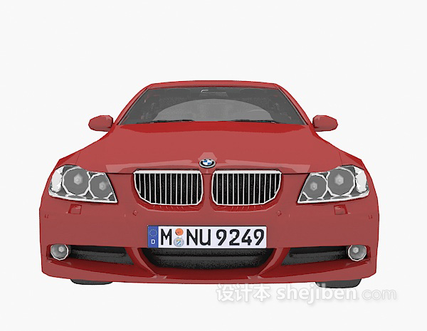 红色汽车模型3d模型下载