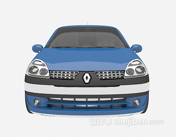 蓝色小车模型3d下载