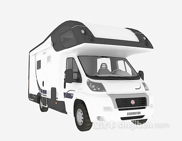 设计本白色卡车3d模型下载