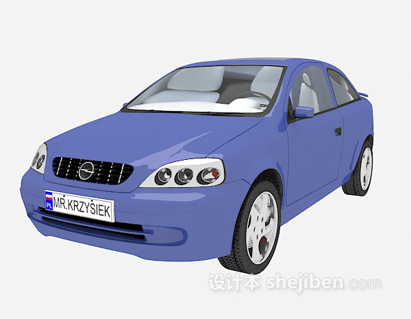 设计本蓝色max汽车3d模型下载