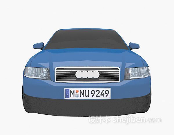 蓝色车的车3d模型下载