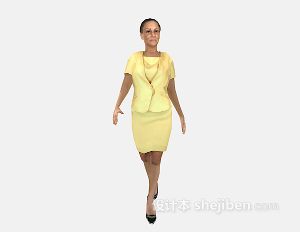 黄衣女士3d模型下载