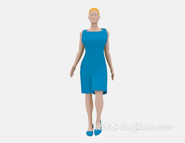 裙装女士3d模型下载