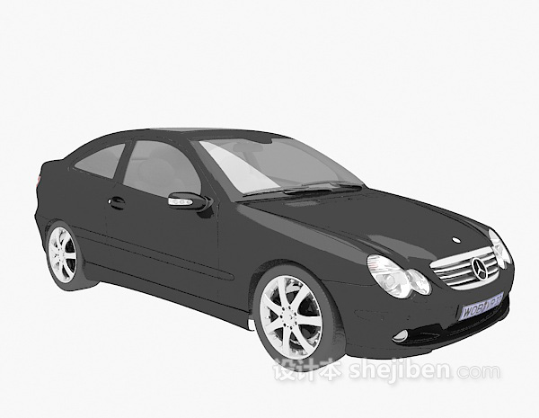 免费黑色小车3d模型下载