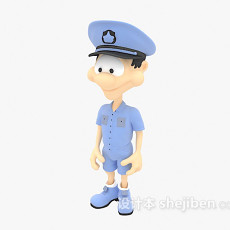 儿童玩具警察3d模型下载