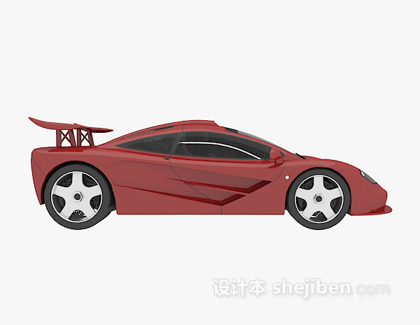 现代风格红色跑车汽车3d模型下载