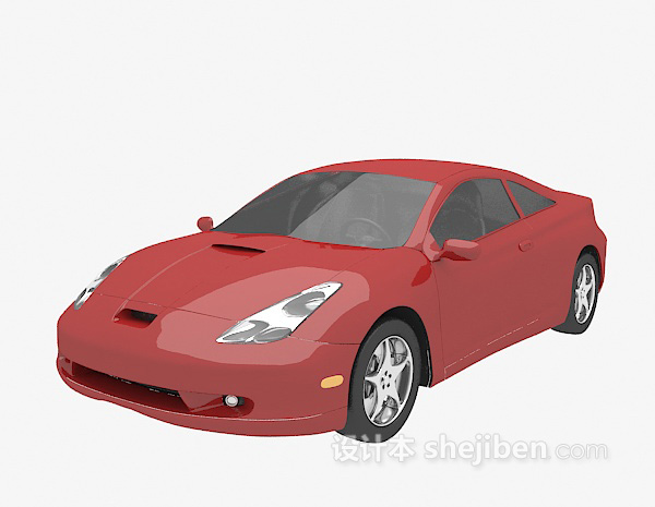 设计本红色车3d模型下载