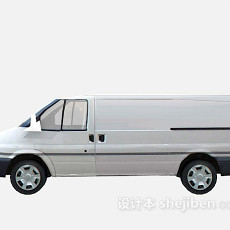 白色面包车车3d模型下载