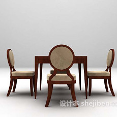 棕色桌椅欣赏3d模型下载