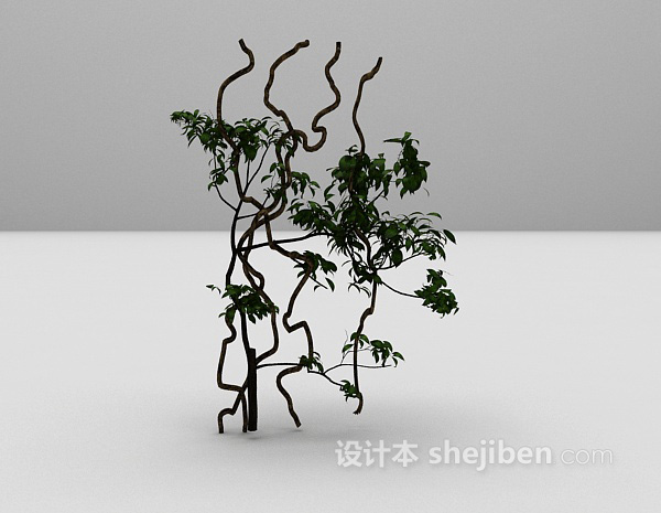 绿色藤蔓植物3d模型下载