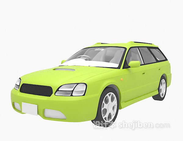 免费绿色小车车3d模型下载