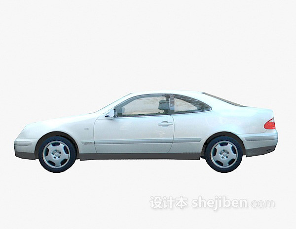 白色车3d车模型下载
