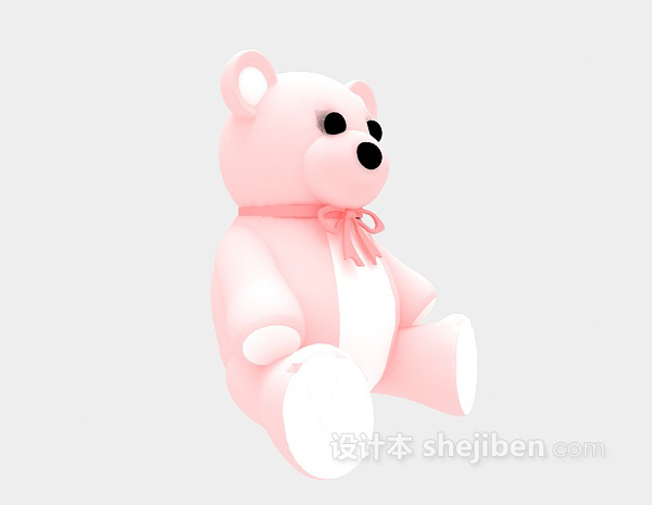 粉色娃娃熊3d模型下载