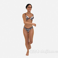 沙滩女人3d模型下载