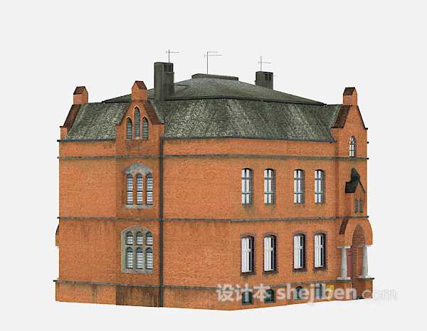 欧式风格欧式古老别墅3d模型下载