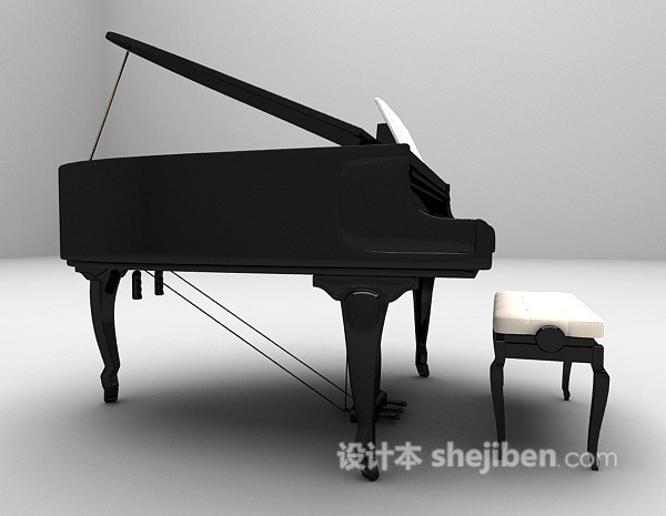现代风格钢琴3d模型下载