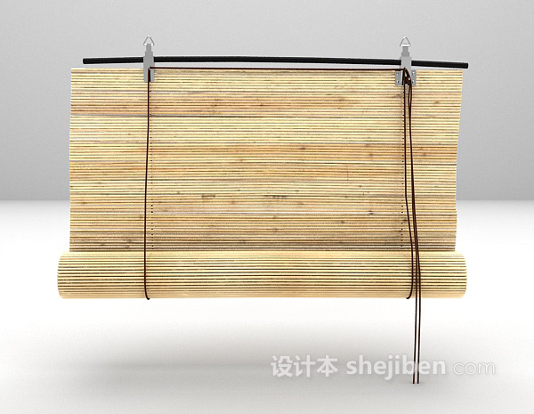 卷式竹窗帘3d模型下载