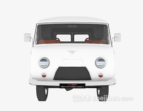 白色运输车3d模型下载
