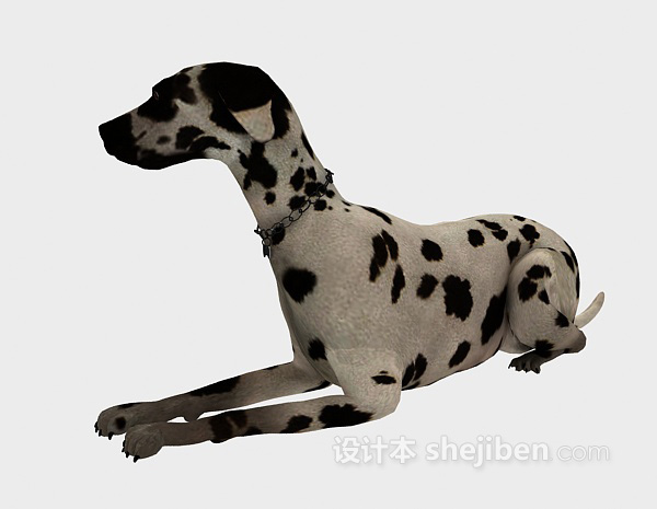 免费趴着的狗动物 3d模型下载