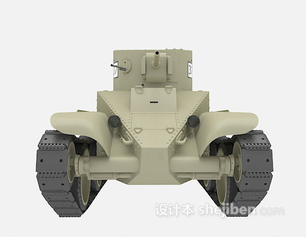 坦克灰色3d模型下载