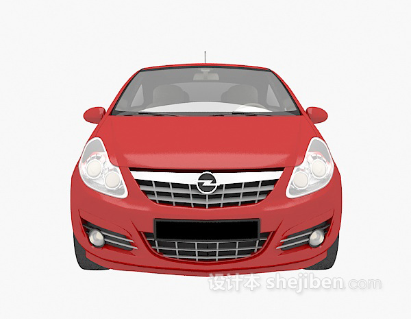 红色3d汽车模型免费下载