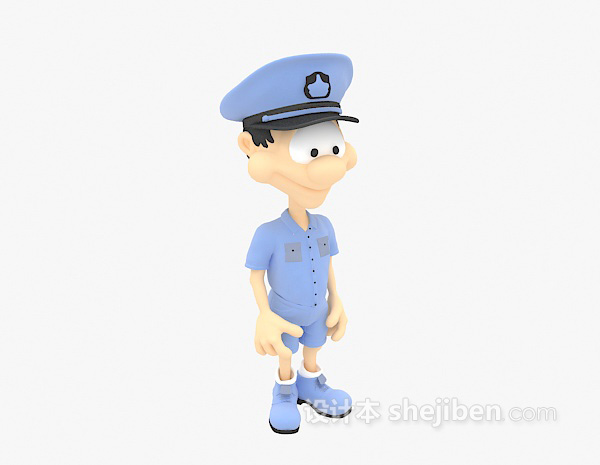 设计本儿童玩具警察3d模型下载
