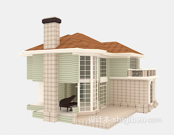 欧式风格欧式典雅别墅3d模型下载