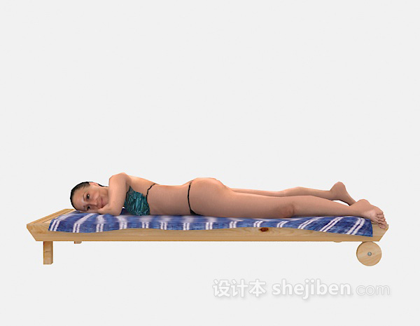 日光浴女人3d模型