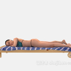 日光浴女人3d模型下载