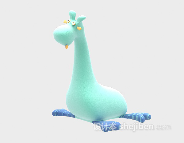 免费卧地长颈鹿玩具Max3d模型下载