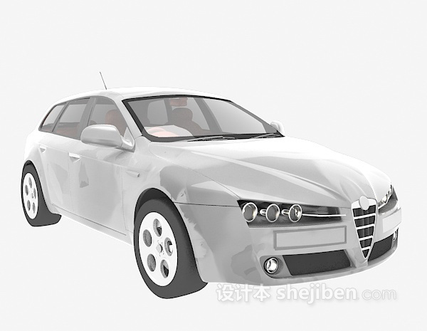 设计本白色汽车3d模型下载