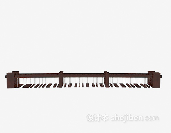中式木桥模型3d下载