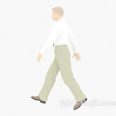 大步行走的男士3d模型下载